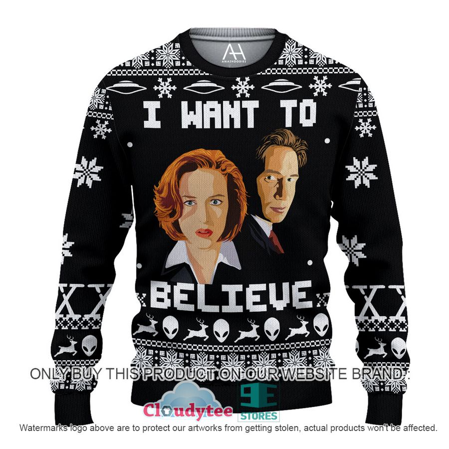 I Want To Believe Blue Christmas All Over Printed Shirt, hoodie – LIMITED EDITION