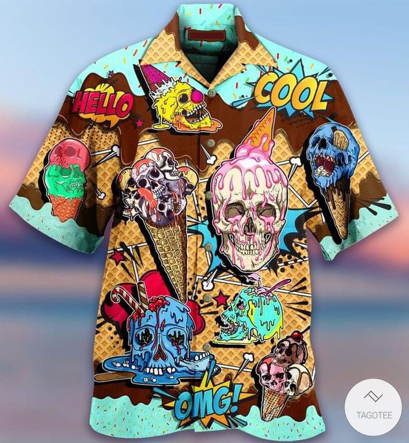 Ice Cream Skulls Hawaiian Shirt