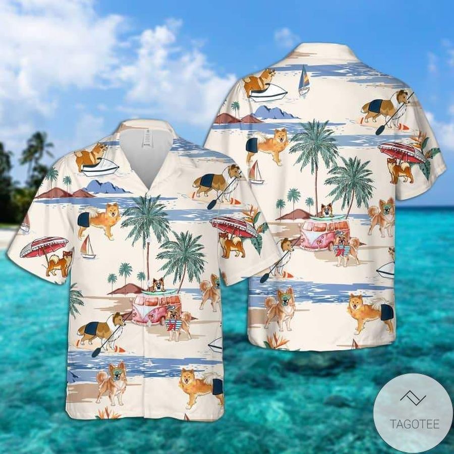 Icelandic Sheepdog Summer Beach Hawaiian Shirt