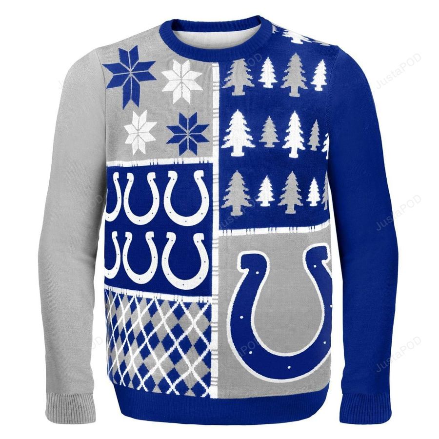 Indianapolis Colts Busy Block NFL Ugly Christmas Sweater, All Over Print Sweatshirt, Ugly Sweater, Christmas Sweaters, Hoodie, Sweater