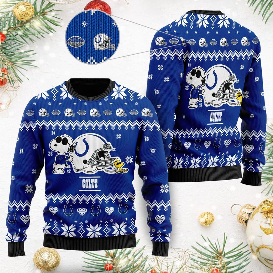Indianapolis Colts Cute The Snoopy Show Football Helmet 3D All Over Print Ugly Christmas Sweater, Christmas Sweaters, Hoodie, Sweatshirt, Sweater