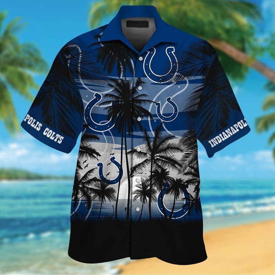 Indianapolis Colts Short Sleeve Button Up Tropical Aloha Hawaiian Shirts For Men Women Shirt