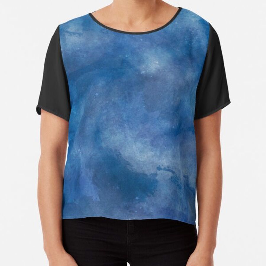 Intense blue watercolour texture with brushstrokes Chiffon Top