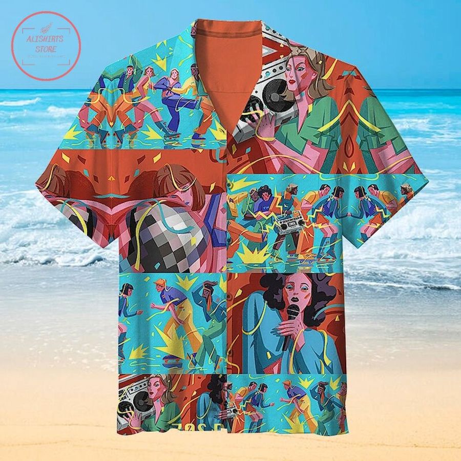 Interesting 70s Disco Unisex Hawaiian Shirt
