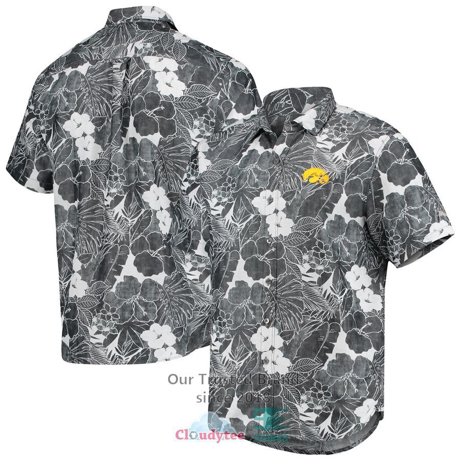 Iowa Hawkeyes Tommy Bahama Coconut Point Playa Flora IslandZone Black Hawaiian Shirt – LIMITED EDITION – LIMITED EDITION