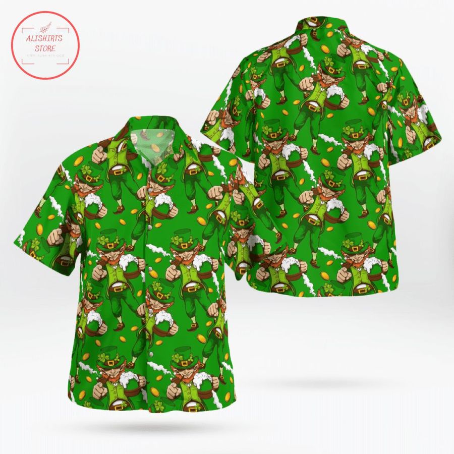 Irish Beer St Patricks Day Seamless Pattern Hawaiian Shirt