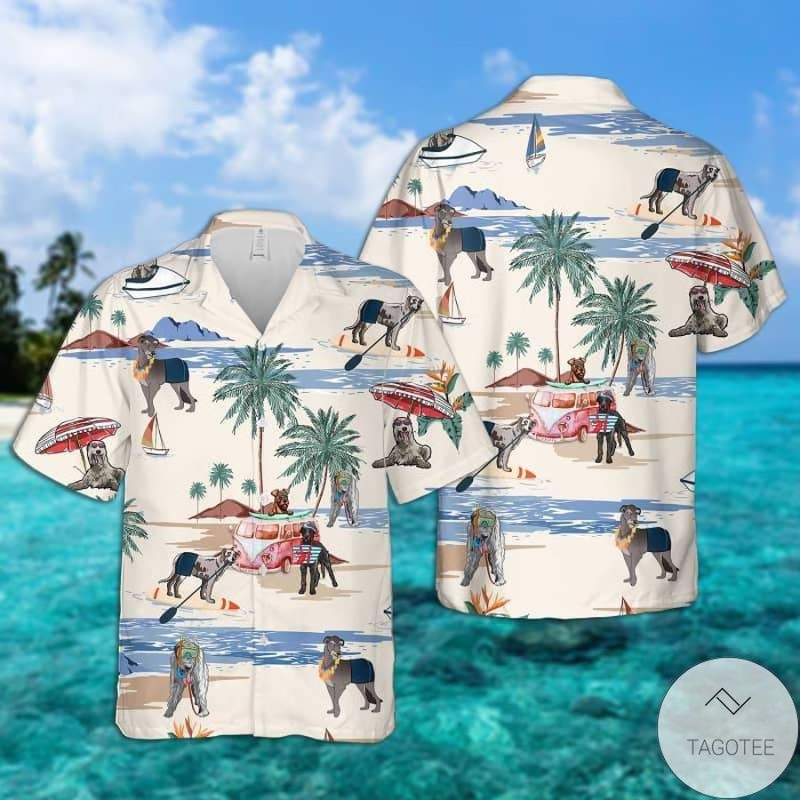 Irish Wolfhound Summer Beach Hawaiian Shirt