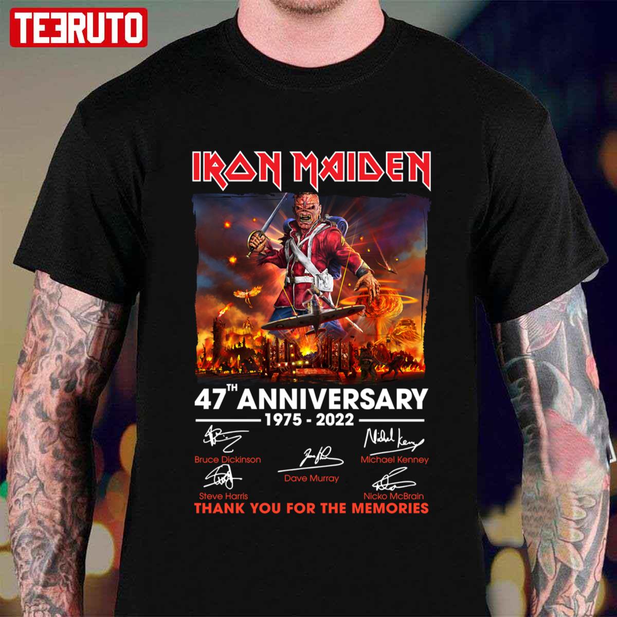 Iron Maiden Legacy Of The Beast 2022 Tour Happy 47th Anniversary 1975 2022 Of Iron Maiden Unisex T-shirt