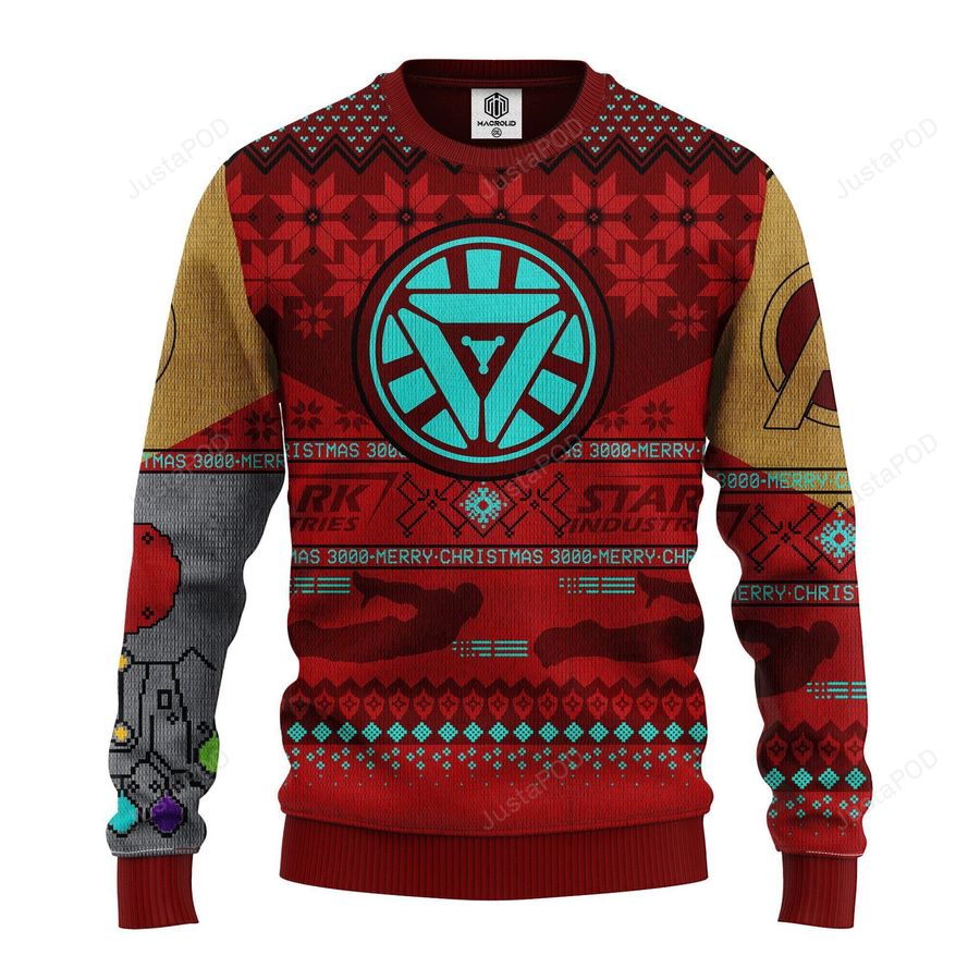 Iron Man Stark Industries Merry Christmas 3000 Ugly Christmas Sweater