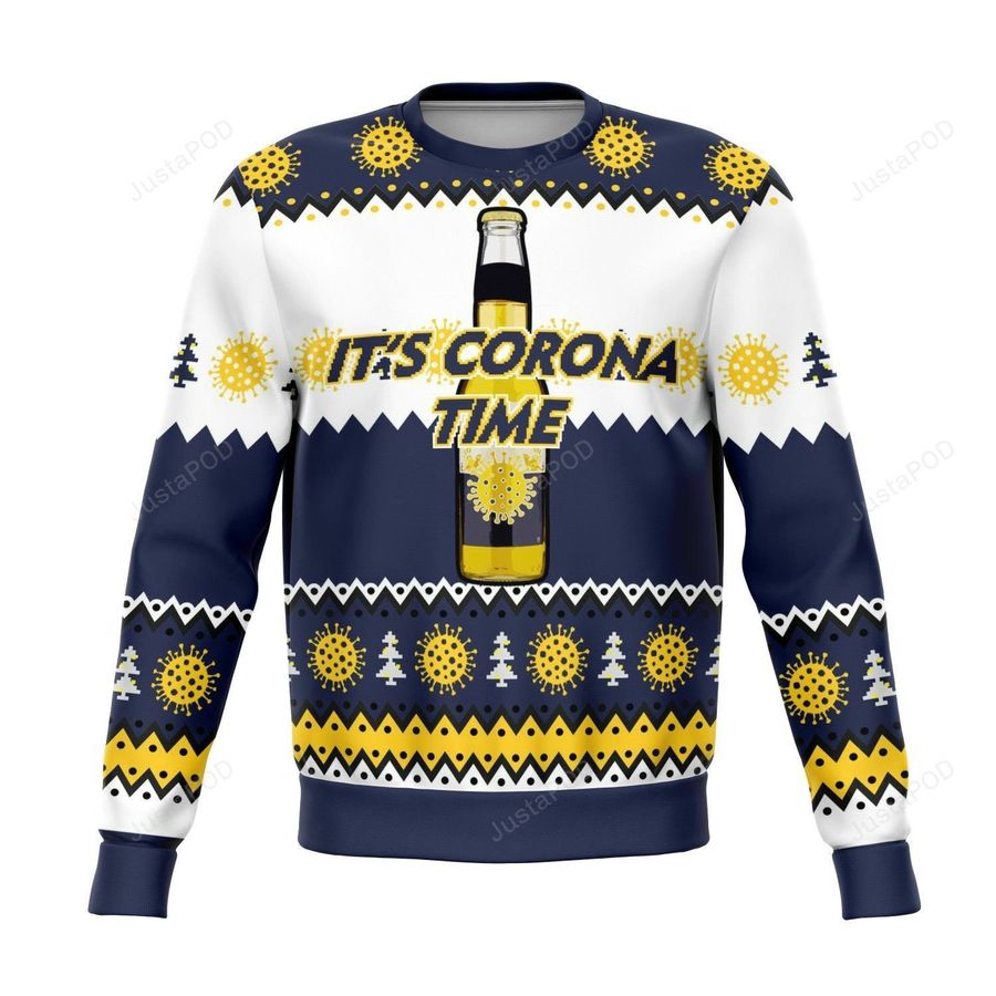 Its Corona Time Ugly Christmas Sweater All Over Print Sweatshirt