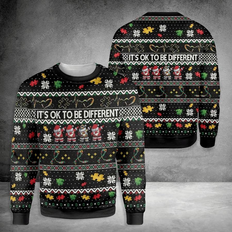 Its Ok To Be Different Autism Ugly Christmas Sweater All