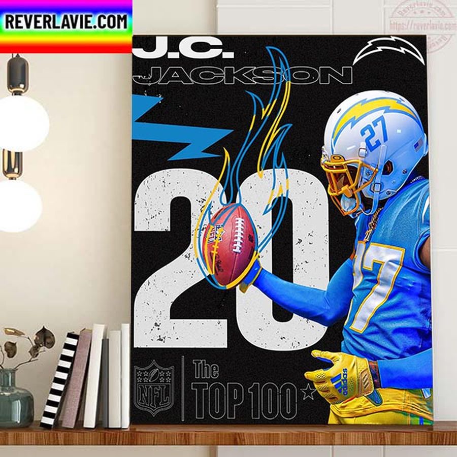 J C Jackson Los Angeles Chargers In The NFL Top 100 Home Decor Poster Canvas