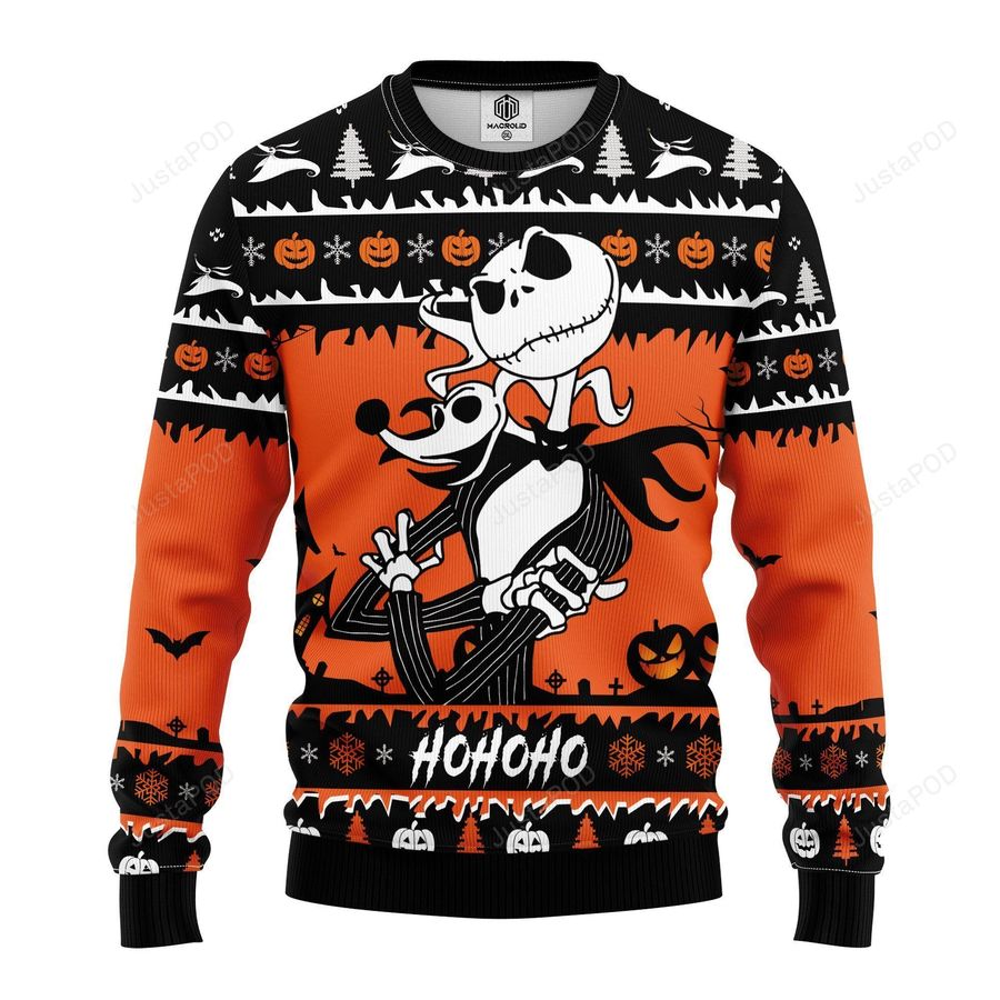 Jack And Zero Nightmare Ugly Christmas Sweater Ugly Sweater Christmas