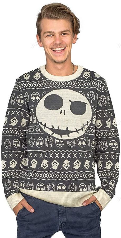 Jack Sally The Nightmare Before Christmas Adult Ugly Sweater Ugly