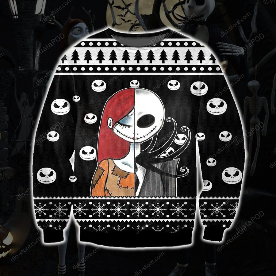 Jack Skellington And Sally Knitting Pattern Ugly Christmas Sweater All