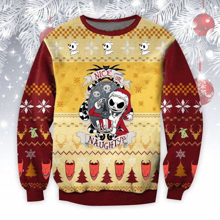 Jack Skellington Christmas Ugly Christmas Sweater All Over Print Sweatshirt
