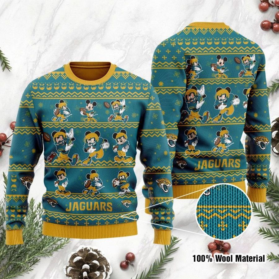 Jacksonville Jaguars Mickey Mouse Holiday Party Ugly Christmas Sweater Ugly