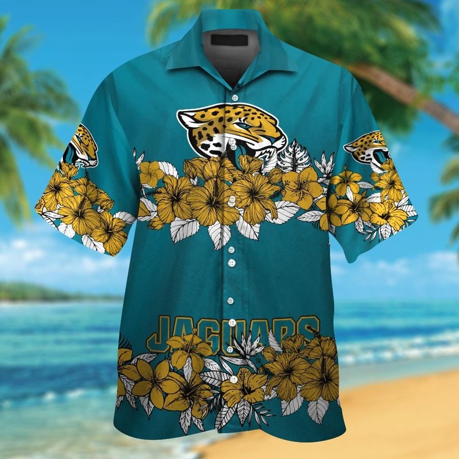 Jacksonville Jaguars Short Sleeve Button Up Tropical Aloha Hawaiian Shirts For Men Women