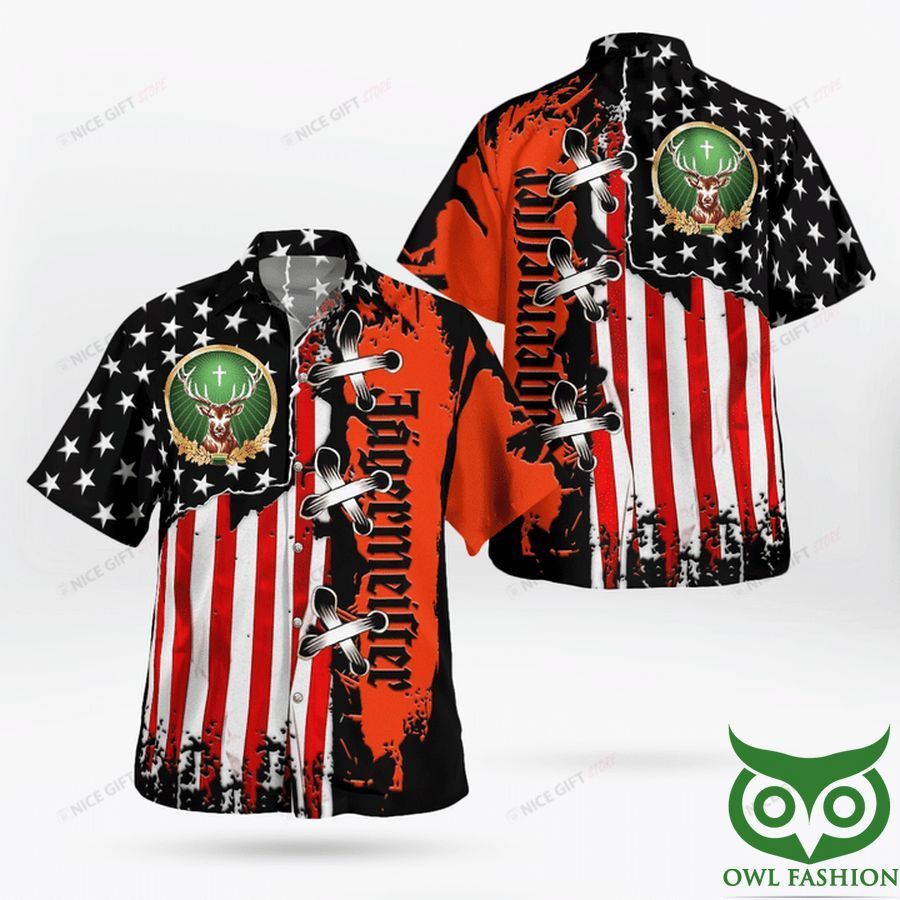 Jagermeister America Flag Hawaiian Shirt