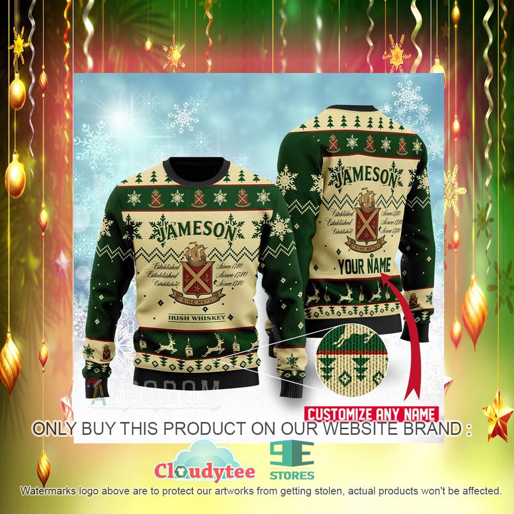 Jameson Irish Whiskey Custom Name Ugly Christmas Sweater – LIMITED EDITION