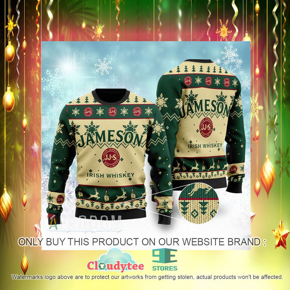 Jameson Whiskey Green Yellow Ugly Christmas Sweater – LIMITED EDITION