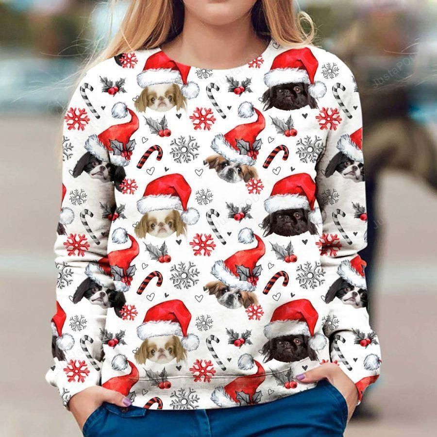 Japanese Chin Xmas Decor Ugly Christmas Sweater All Over Print