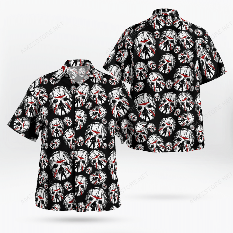 Jason Voorhees face 3D Hawaii Shirt Halloween Shirt.png