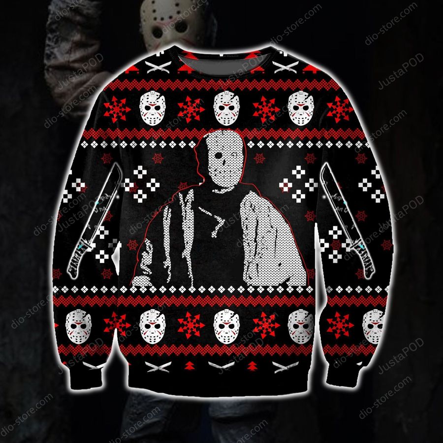 Jason Voorhees Knitting Pattern 3d Print Ugly Sweater Ugly Sweater