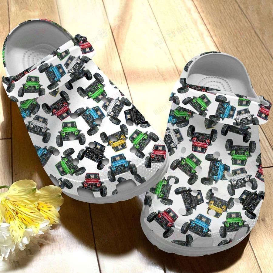 Jeep Art Pattern Crocs Crocband Clog Shoes For Jeep Lover
