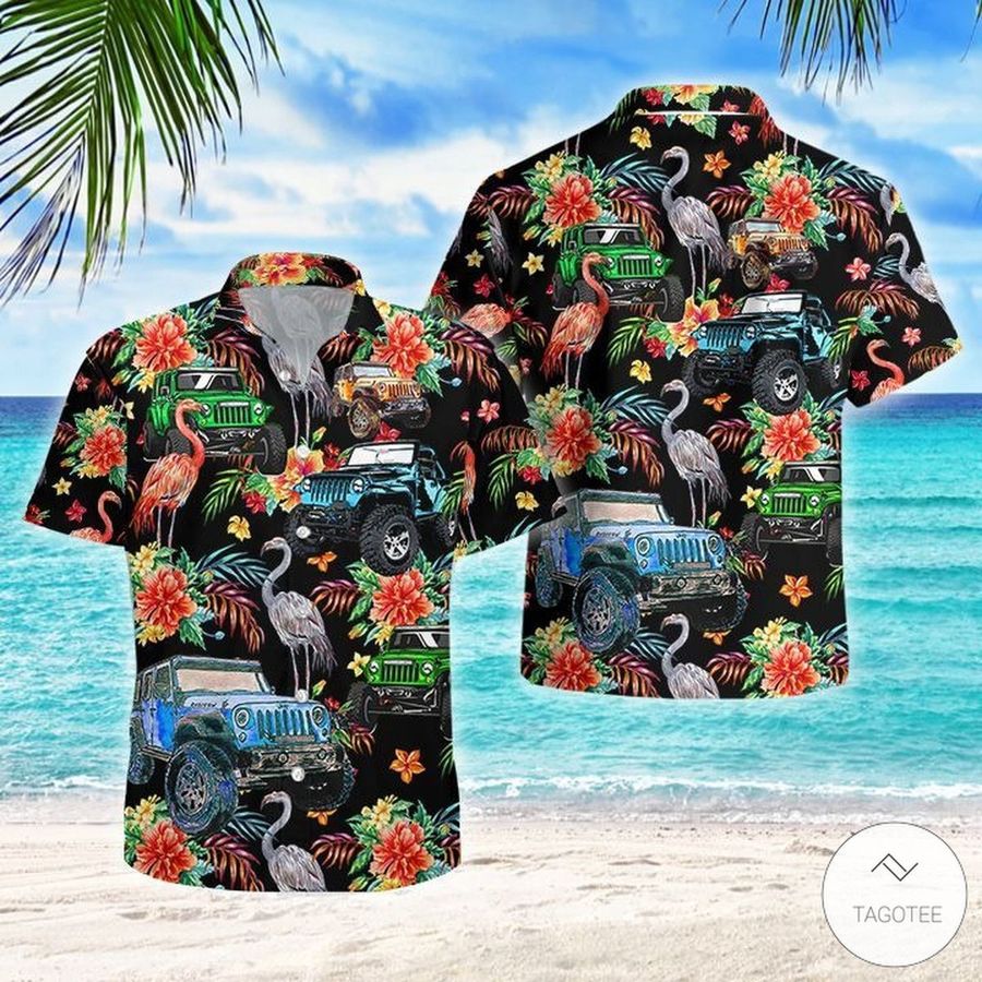Jeep Summer Flamingo Hawaiian Shirt