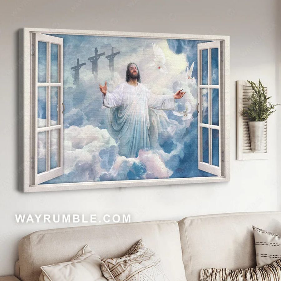 Jesus Christ in the heaven opening window