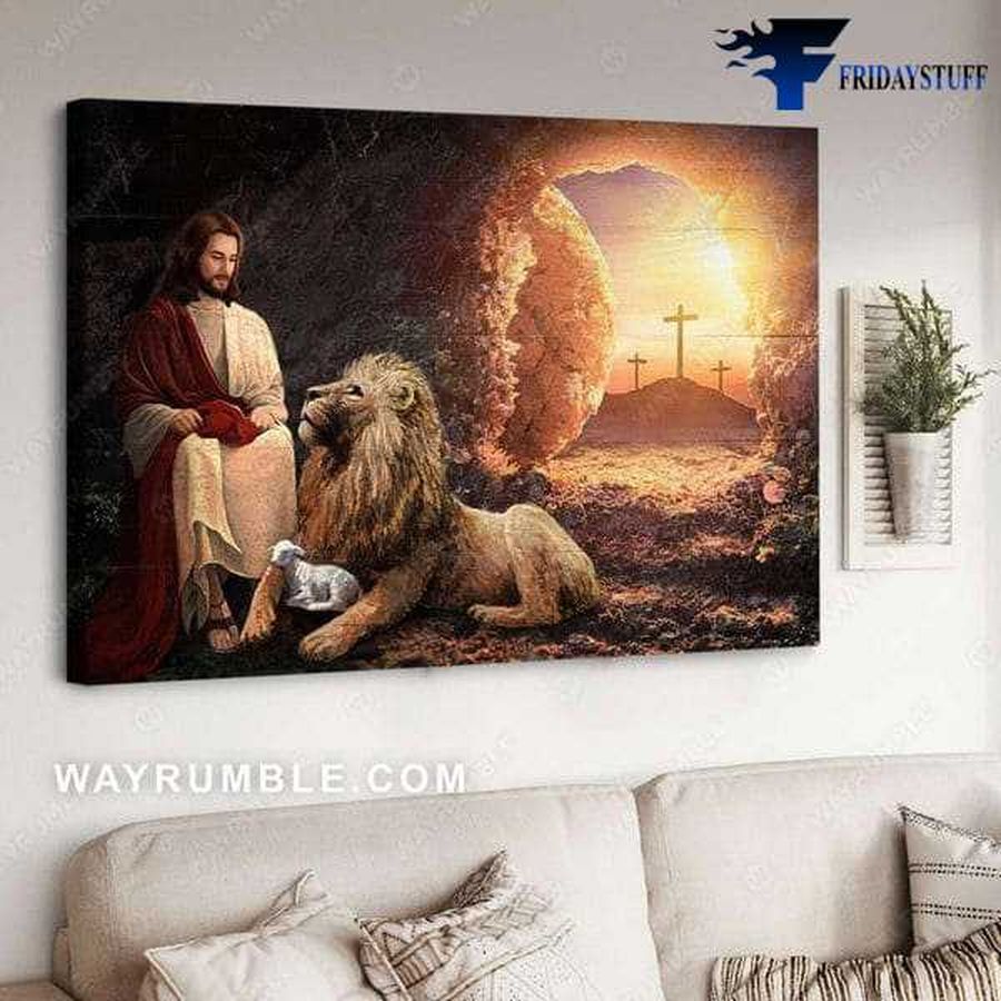 Jesus Christ, Jesus Poster, God And Lion, God Decor Poster Poster