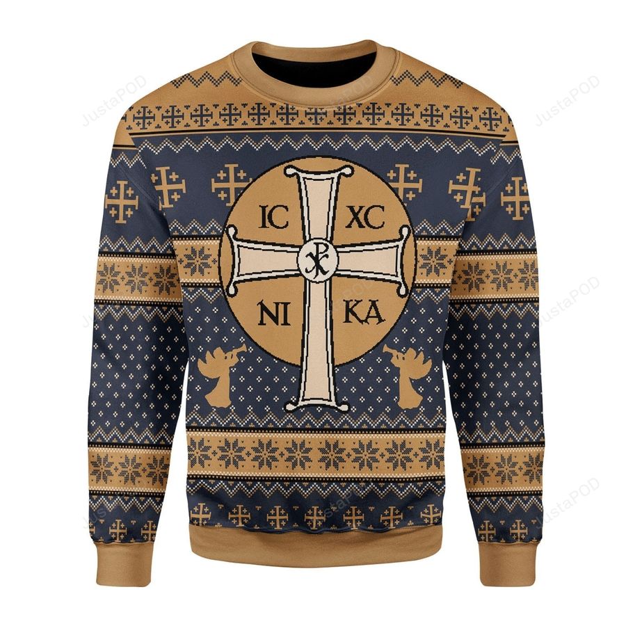 Jesus IC XC Ugly Christmas Sweater, All Over Print Sweatshirt, Ugly Sweater, Christmas Sweaters, Hoodie, Sweater