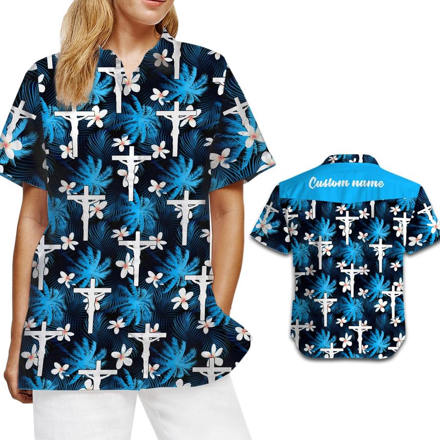 Jesus Men Hawaii Aloha Floral Coconut Beach Button Up Shirt For Christians And God Lovers On Summer Vacation