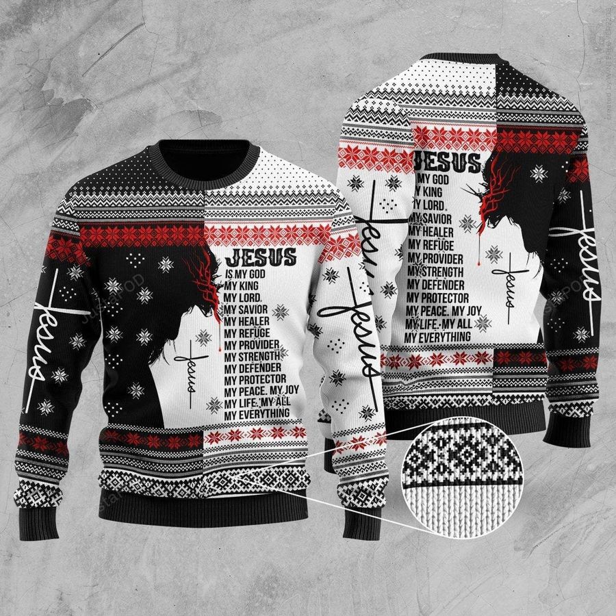 Jesus My Everything Ugly Christmas Sweater All Over Print Sweatshirt