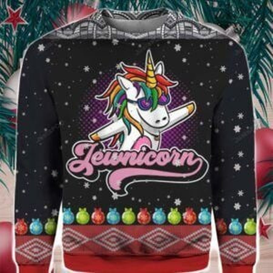 Jewnicorn Ugly Christmas Sweater All Over Print Sweatshirt Ugly Sweater