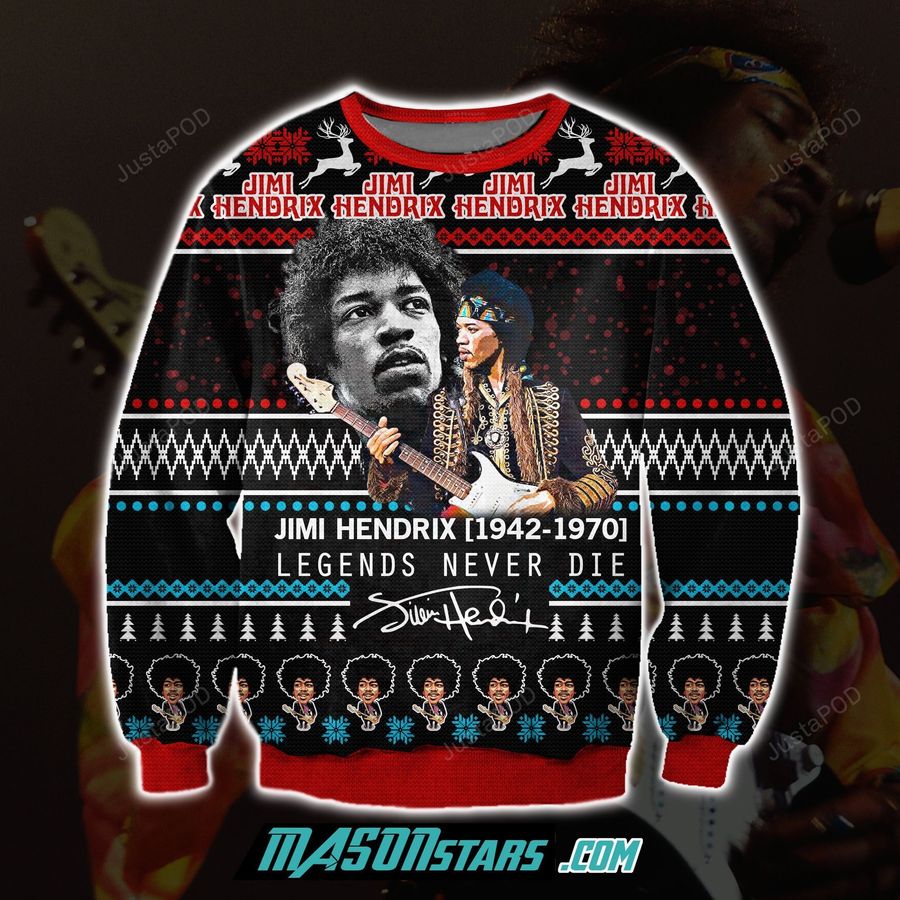 Jimi Hendrix Ugly Christmas Sweater, All Over Print Sweatshirt, Ugly Sweater, Christmas Sweaters, Hoodie, Sweater