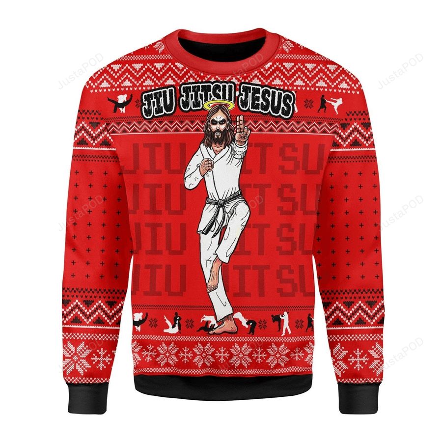 JIU JITSU JESUS Ugly Christmas Sweater All Over Print Sweatshirt
