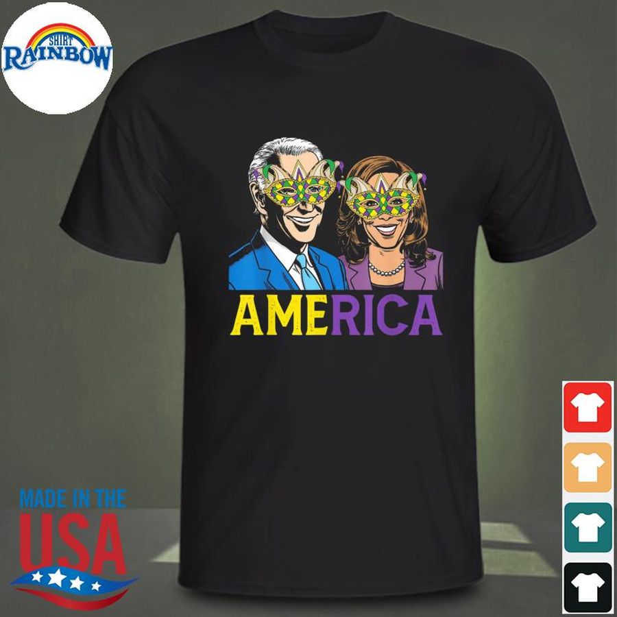 Joe Biden And Kamala Harris America anti biden clown mardi gras carnival shirt