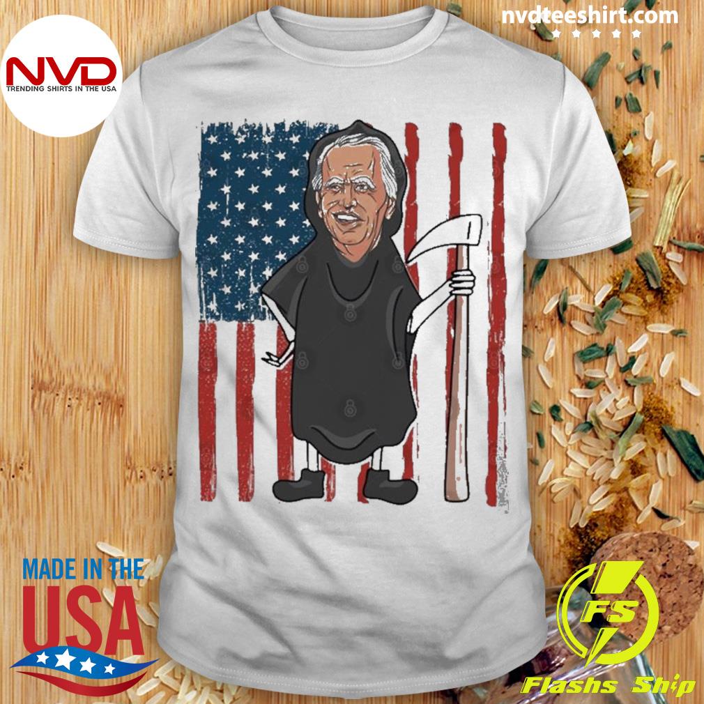 Joe Biden Grim Reaper American Flag Funny Halloween Shirt