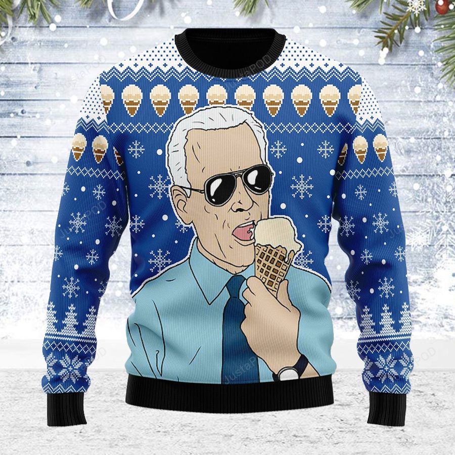 Joe I Love Ice Cream Ugly Christmas Sweater, All Over Print Sweatshirt, Ugly Sweater, Christmas Sweaters, Hoodie, Sweater