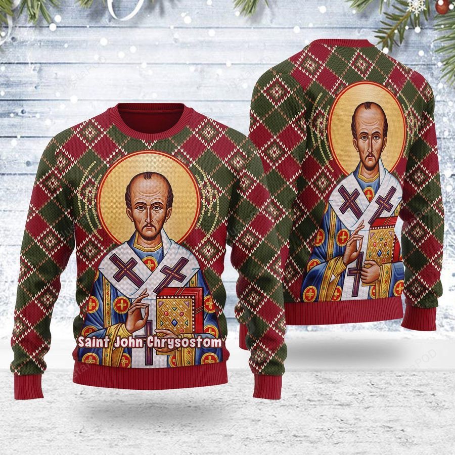 John the Apostle Ugly Christmas Sweater, All Over Print Sweatshirt, Ugly Sweater, Christmas Sweaters, Hoodie, Sweater