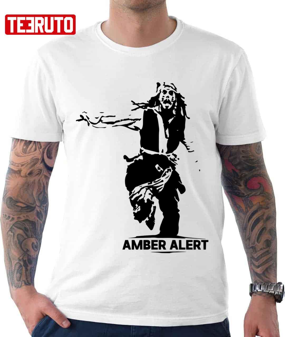 Johnny Depp Amber Alert Captain Jack Sparrow Fanart Unisex T-shirt