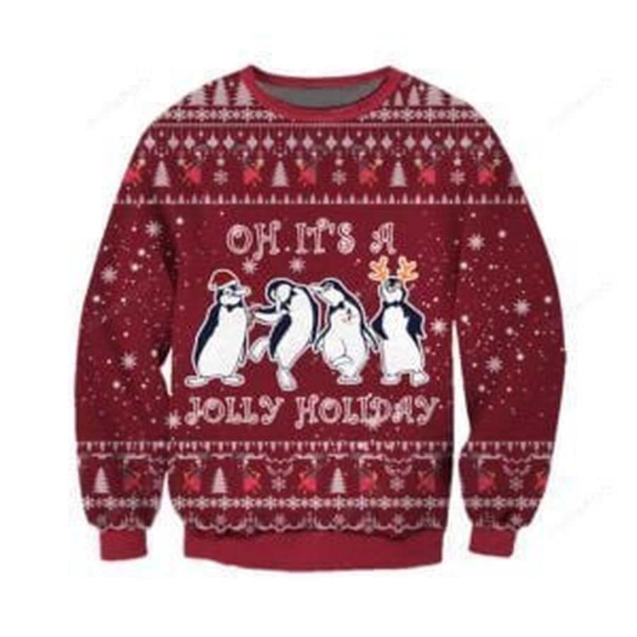 Jolly Holiday Ugly Christmas Sweater All Over Print Sweatshirt Ugly