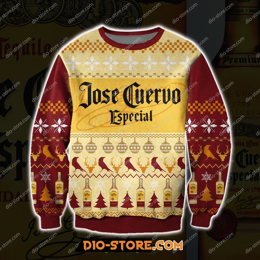 Jose Cuervo Especial Tequila Knitting Pattern 3D Print Ugly Sweater Hoodie All Over Printed Cint10438, All Over Print, 3D Tshirt, Hoodie, Sweatshirt