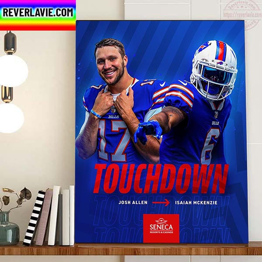 Josh Allen And Isaiah Mckenzie Touchdown Buffalo Bills NFL Home Decor Poster Canvas
