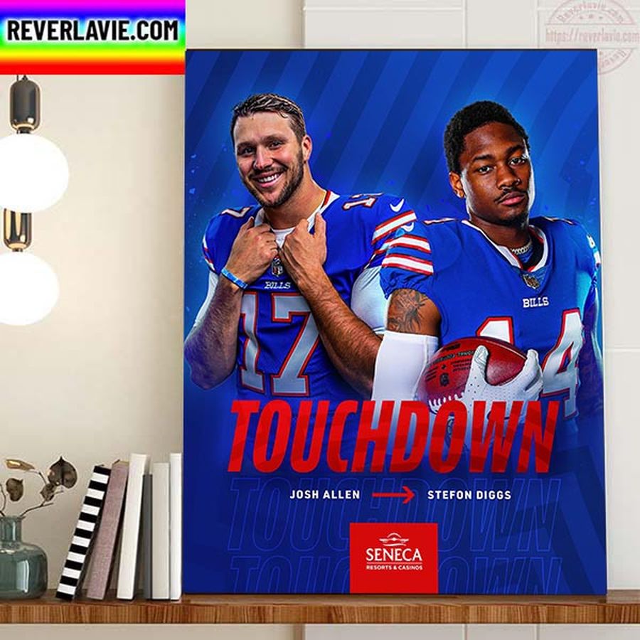 Josh Allen And Stefon Diggs Touchdown Buffalo Bills NFL Home Decor Poster Canvas