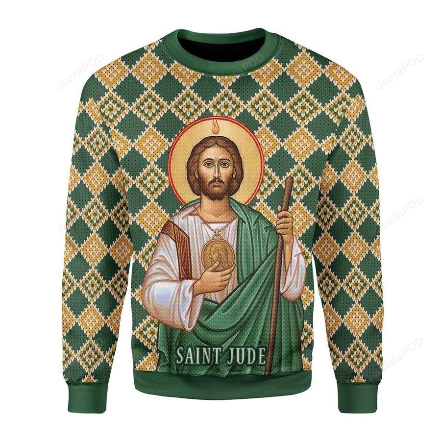 Jude the Apostle Ugly Christmas Sweater All Over Print Sweatshirt