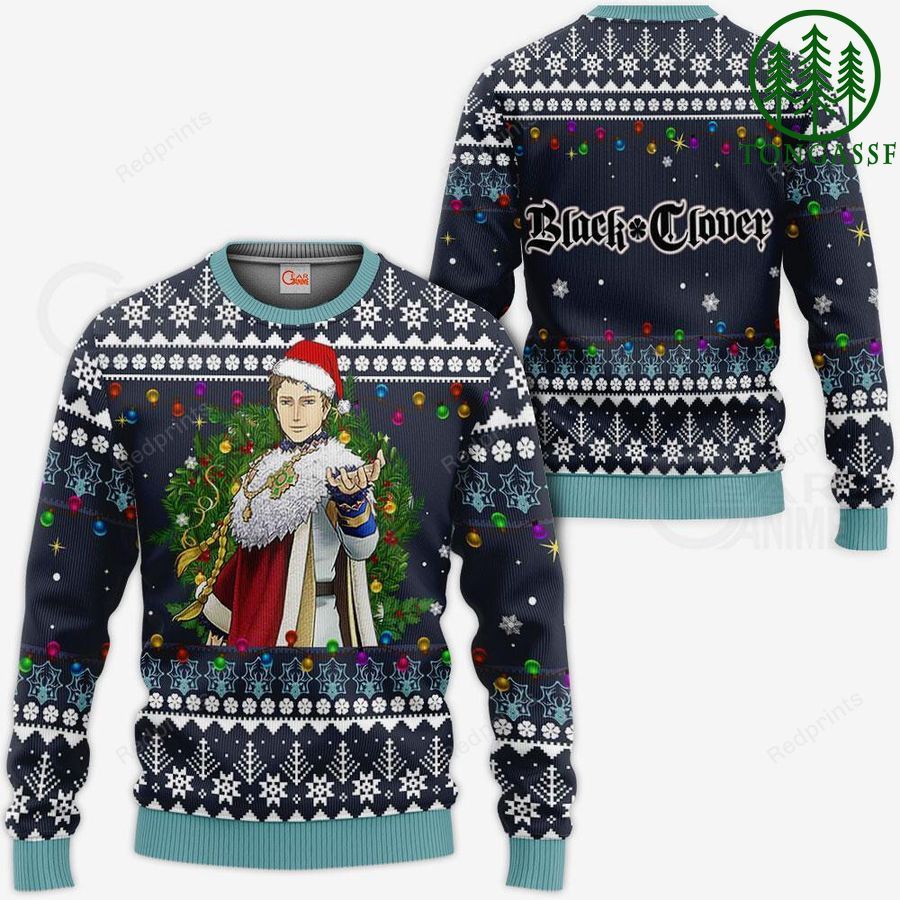 Julius Novachrono Ugly Christmas Sweater and Hoodie Black Clover Anime Gift