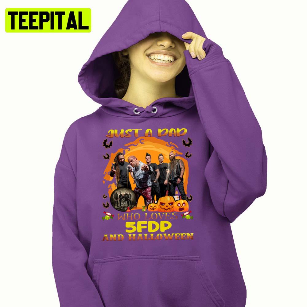 Just A Dad Who Loves 5fdp Band And Halloween Illustration Hoodie